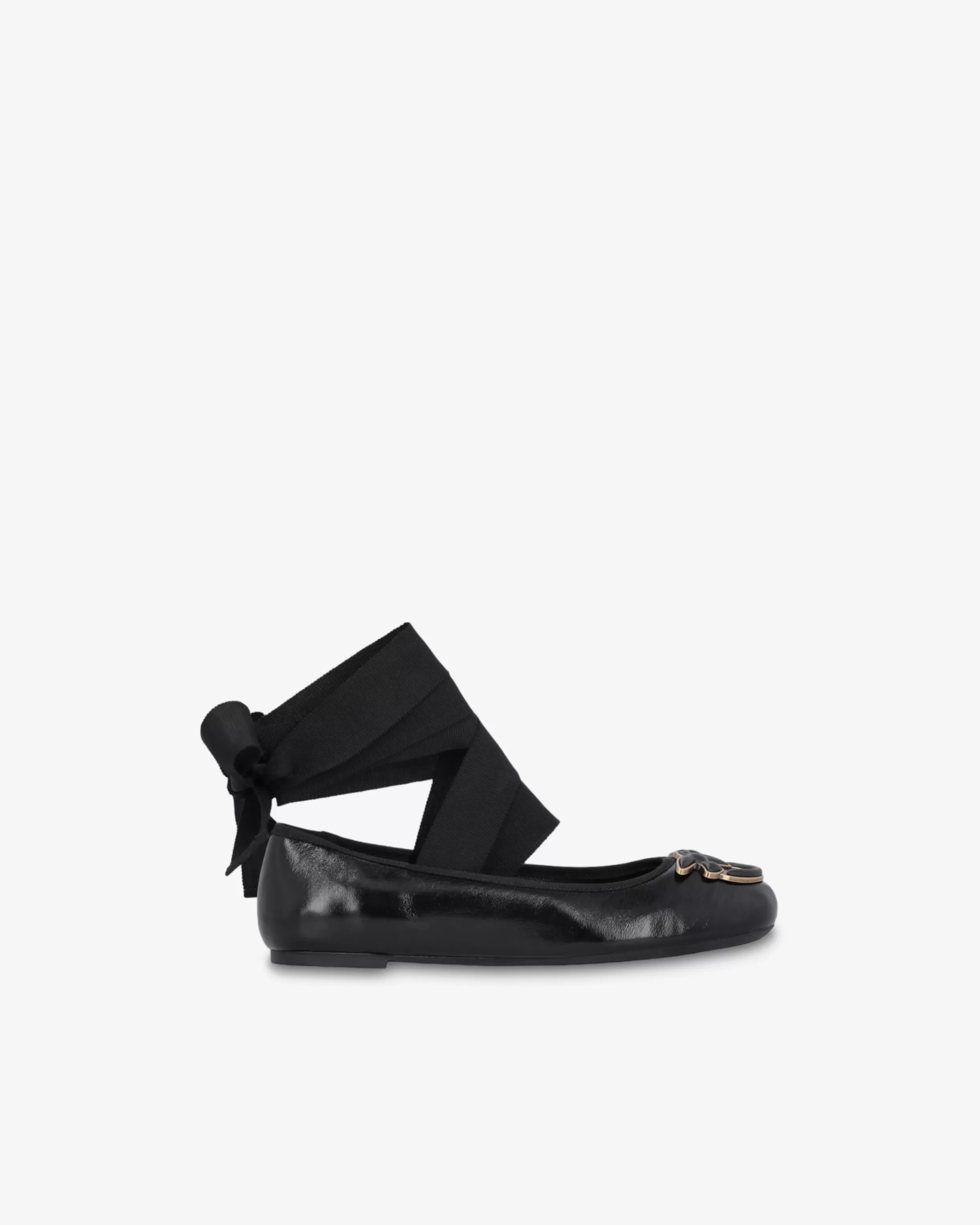 Fashion Ballerine in nappa con nastri rimovibili Scarpe Basse