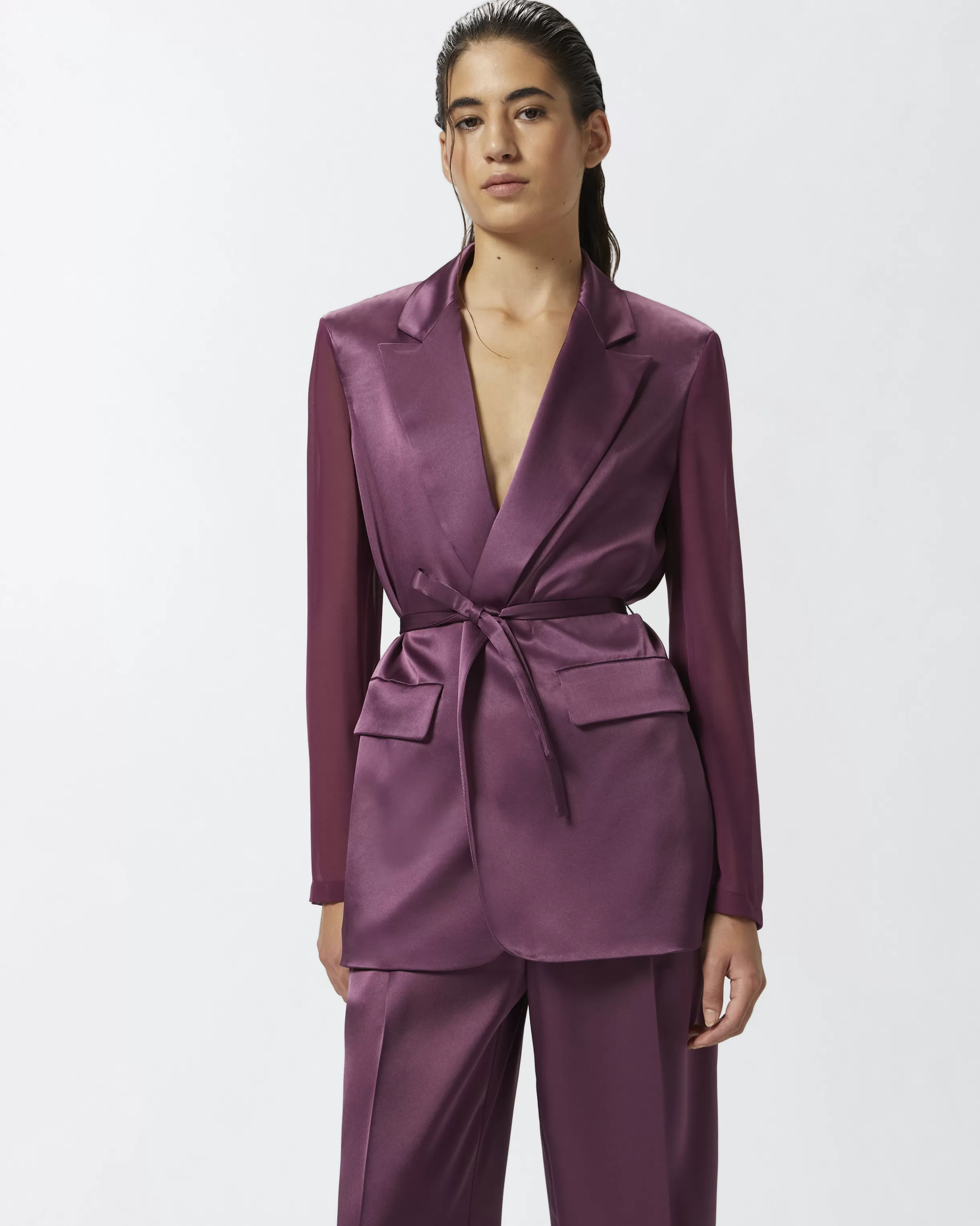 Online Blazer lucido con maniche trasparenti Blazer | Tailleur E Completi