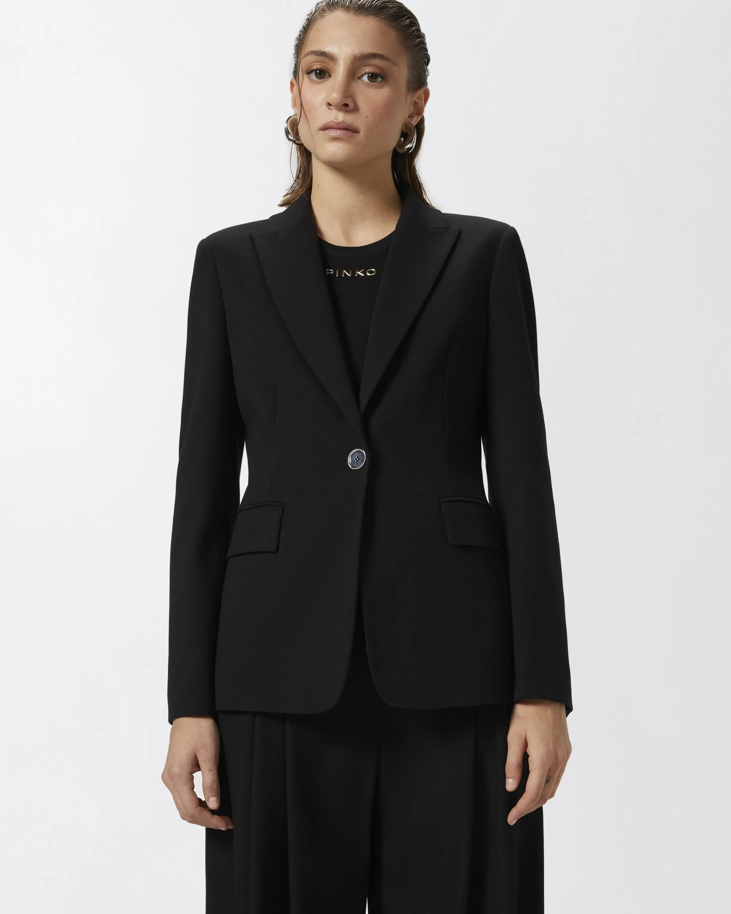 Store Blazer monopetto in tessuto tecnico Blazer | Tailleur E Completi