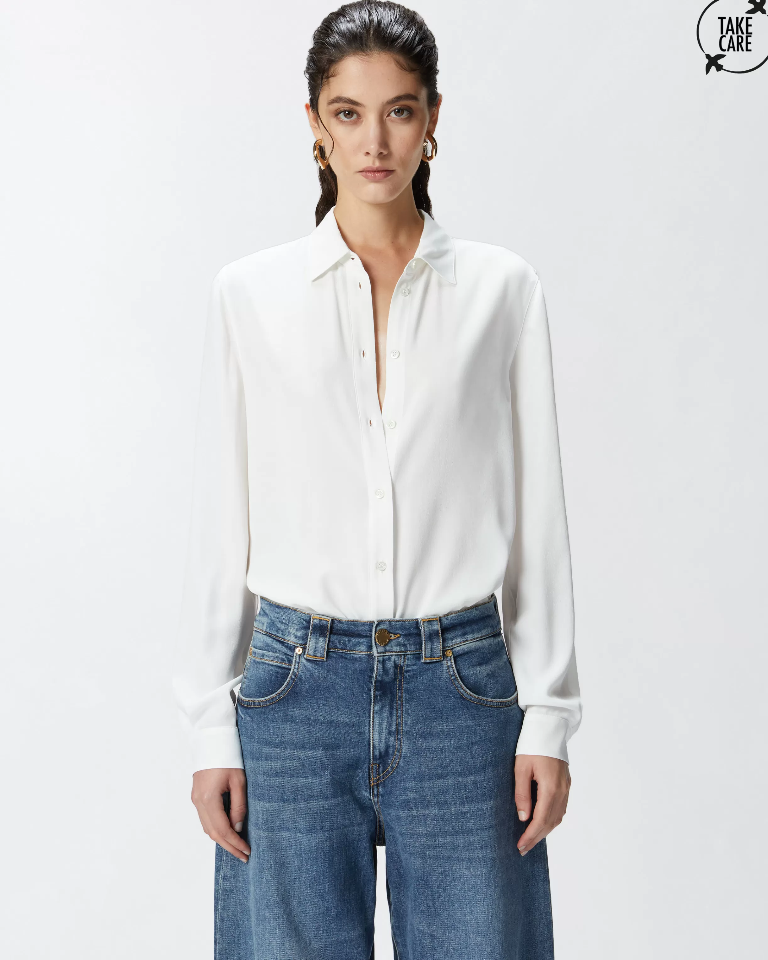 Best Sale Camicia in crêpe de Chine di misto seta Camicie E Bluse | Camicie