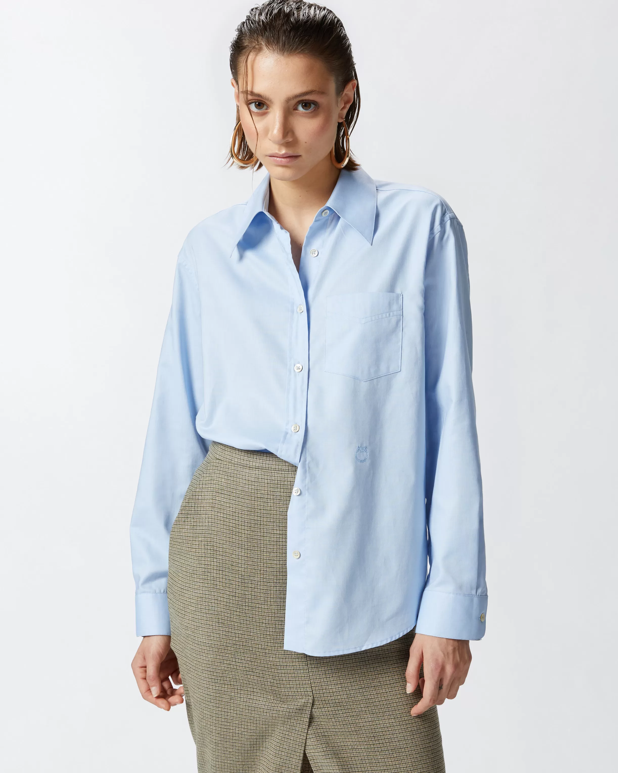 New Camicia in Oxford di cotone azzurra Camicie E Bluse | Camicie