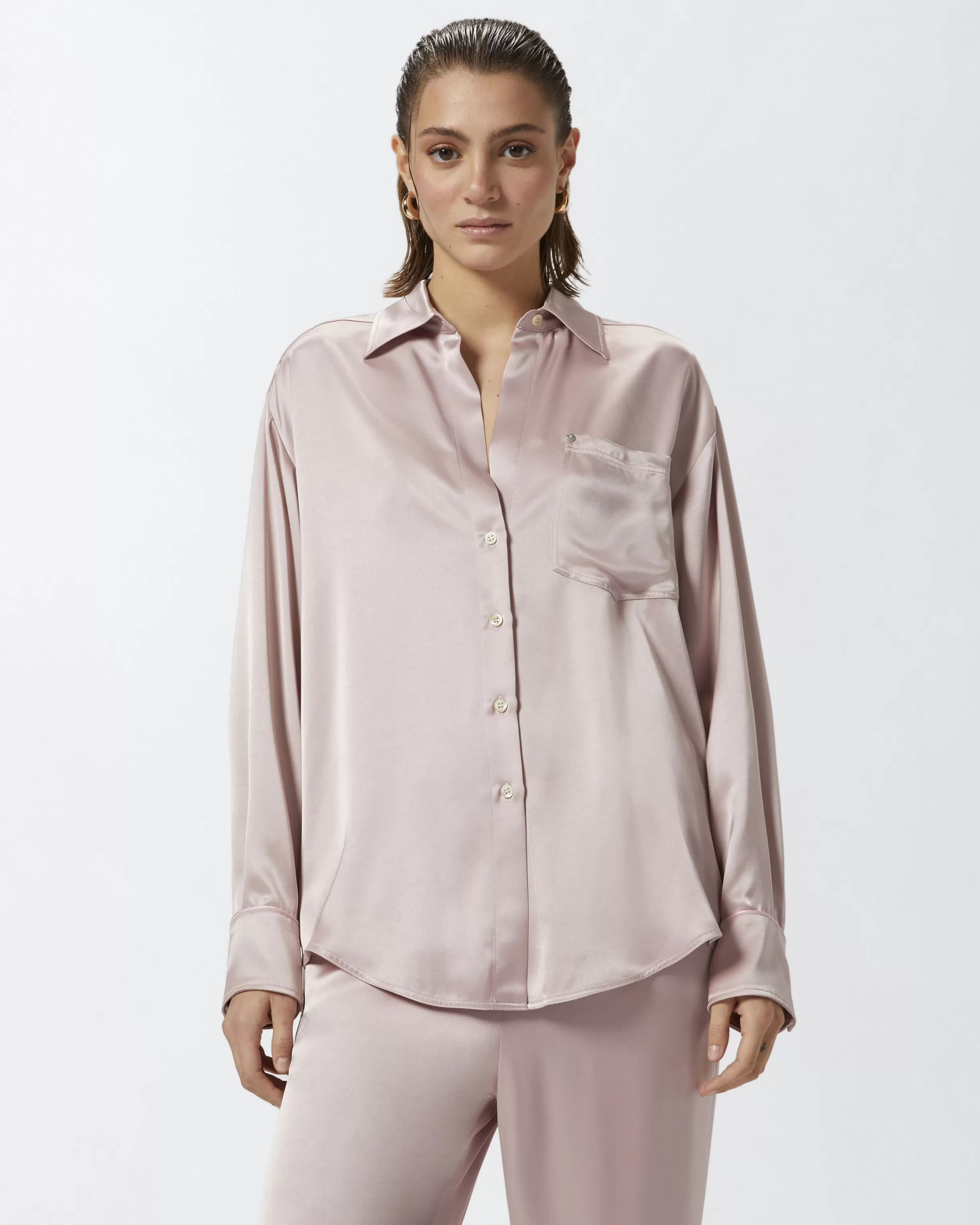 Flash Sale Camicia lucida con profondo scollo Camicie E Bluse | Camicie