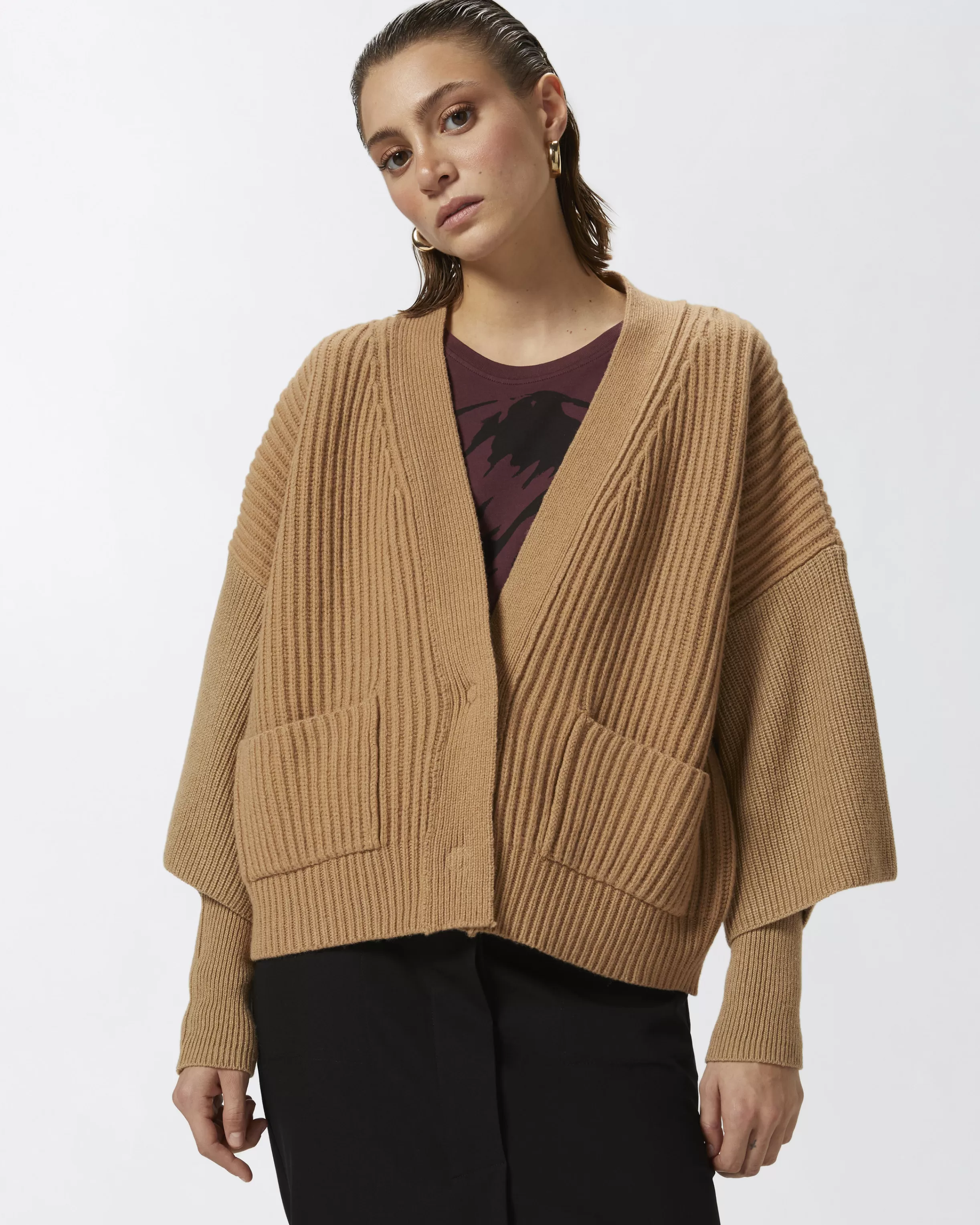 Outlet Cardigan a coste in lana e cachemire Maglioni | Cardigan