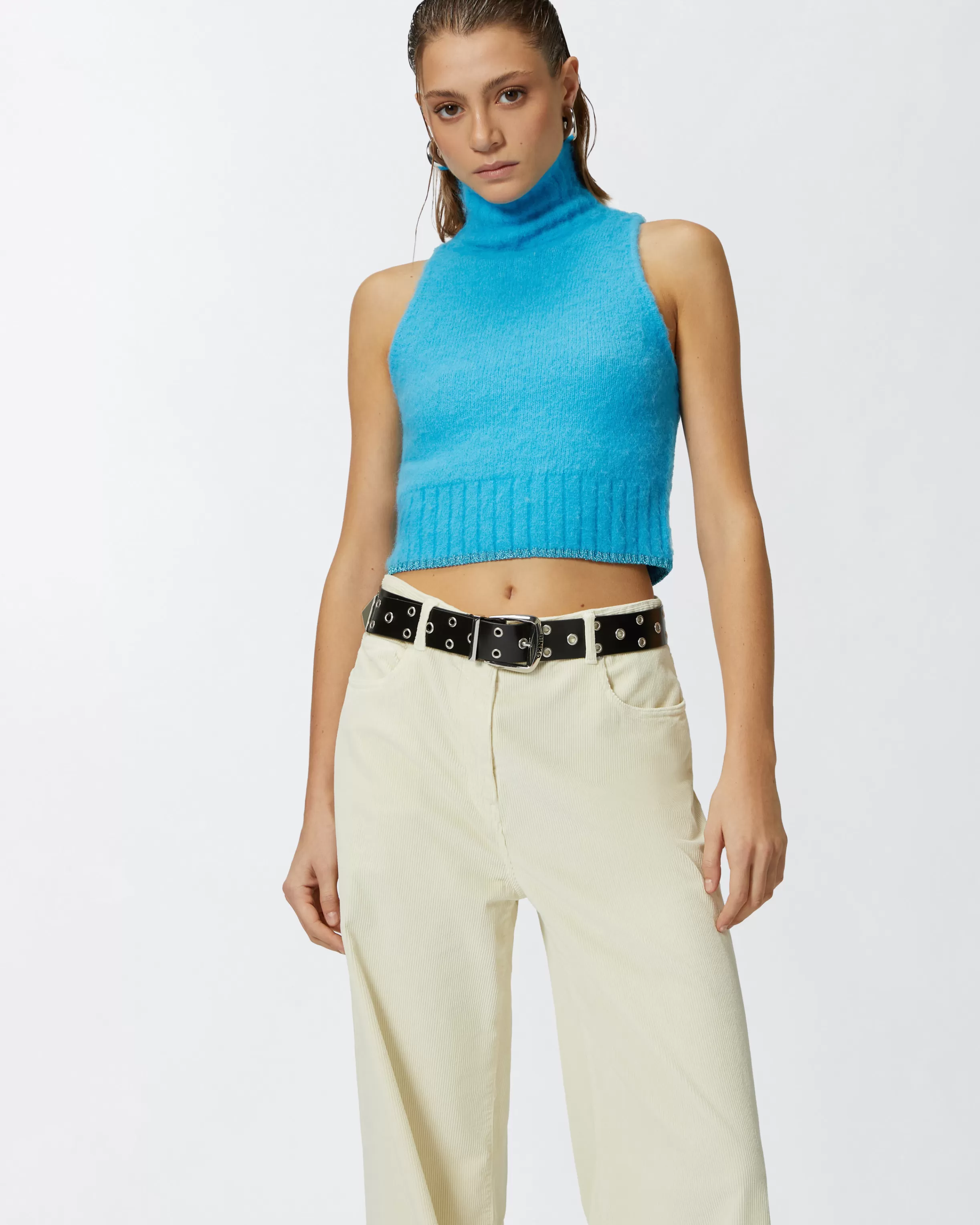 Flash Sale Crop top smanicato in maglia soft Maglioni