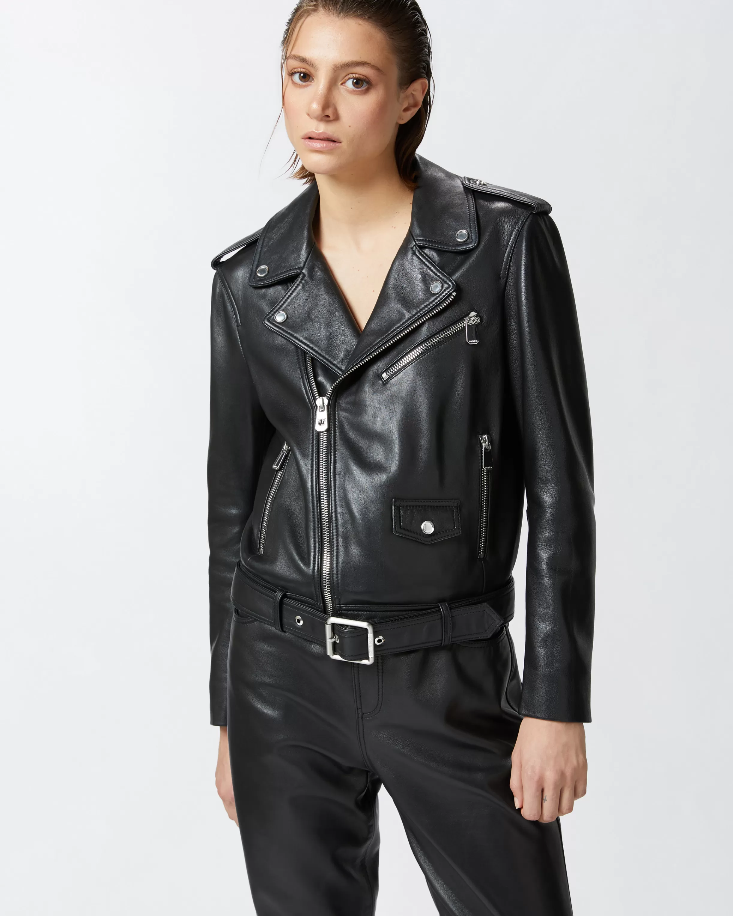 Cheap Giacca biker in morbida nappa Giacche Di Pelle