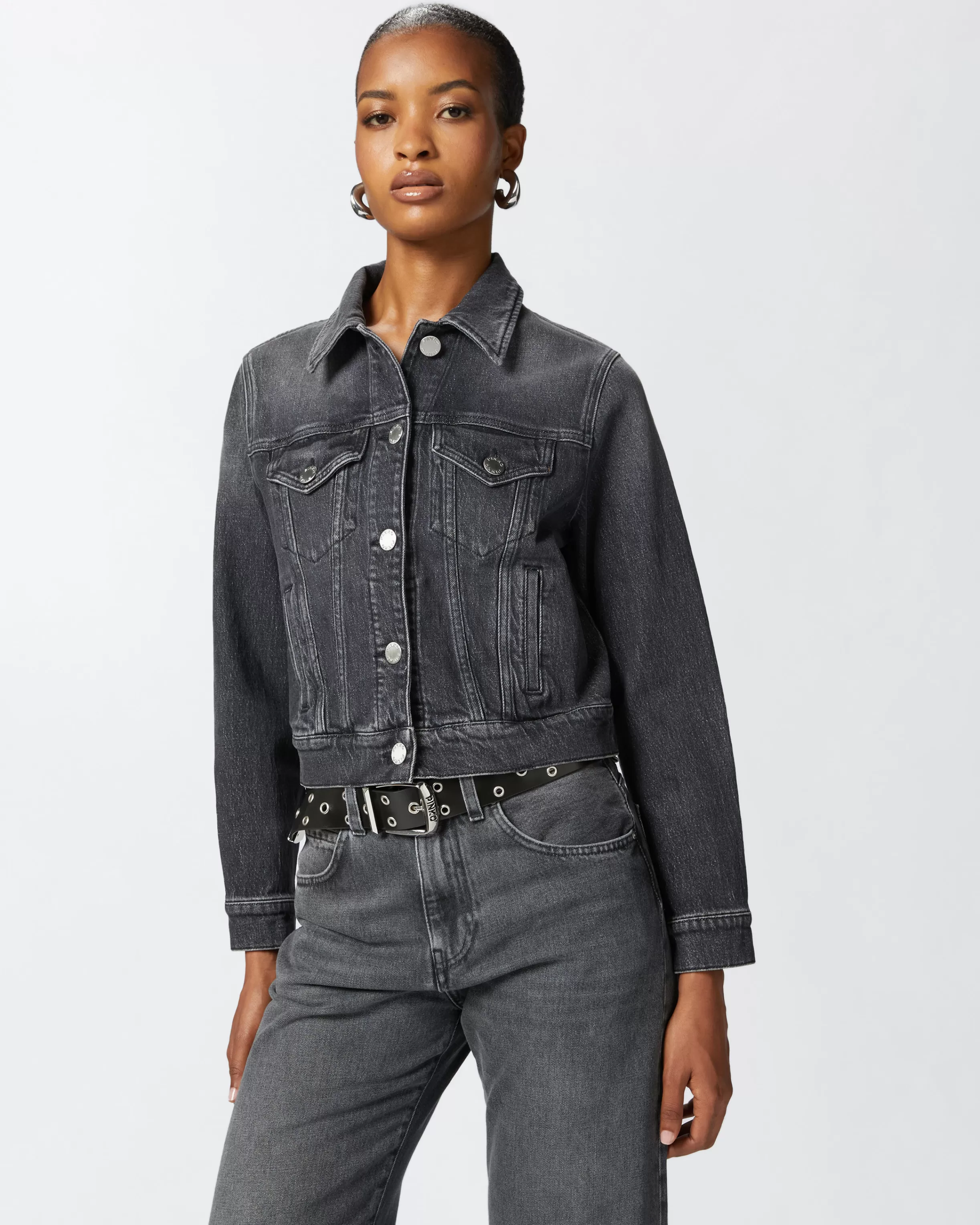 Sale Giubbino in denim dark grey Giacche Denim