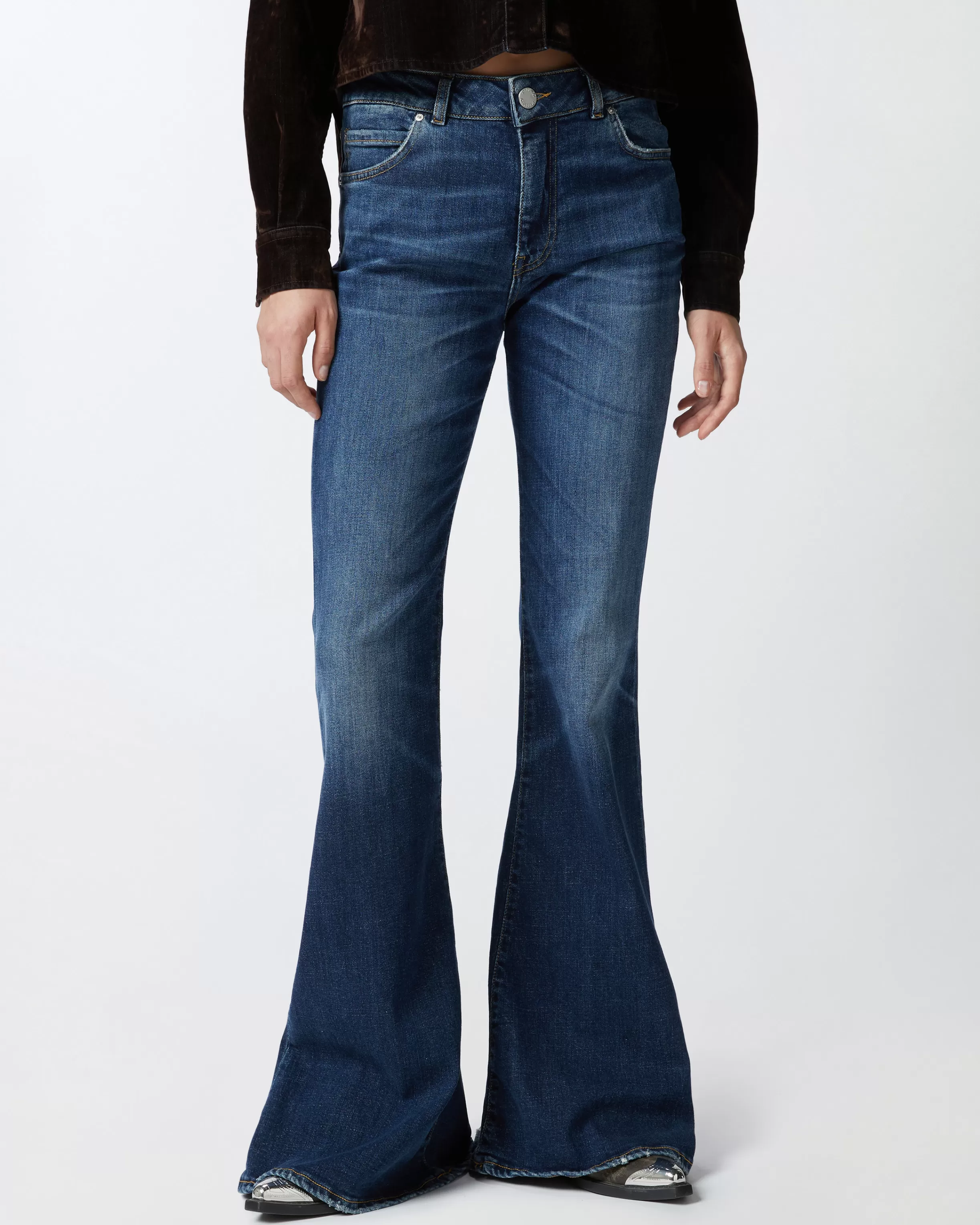 Fashion Jeans blu scuro a zampa ampia Jeans | Flared