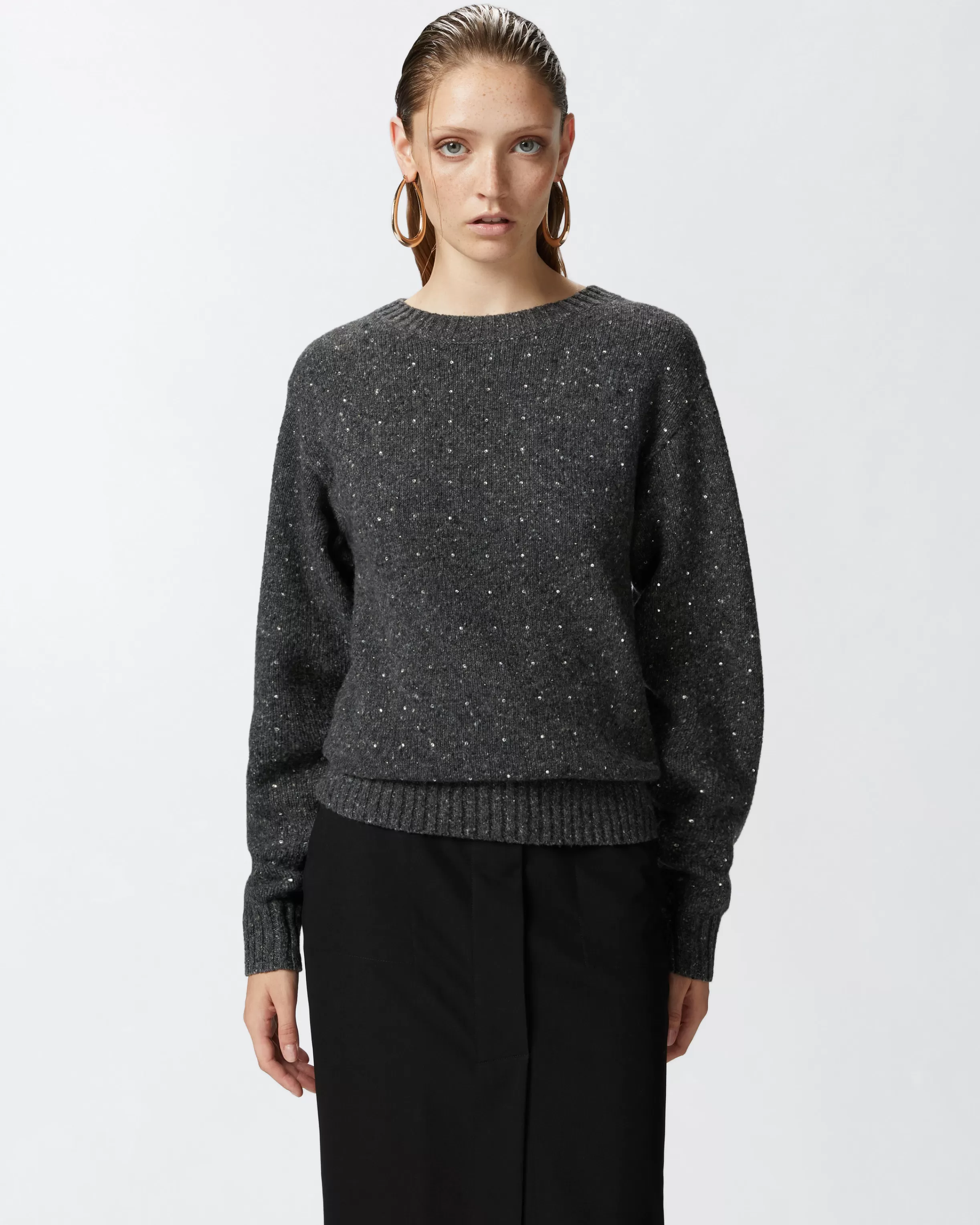 Online Maglione misto alpaca con strass Maglioni