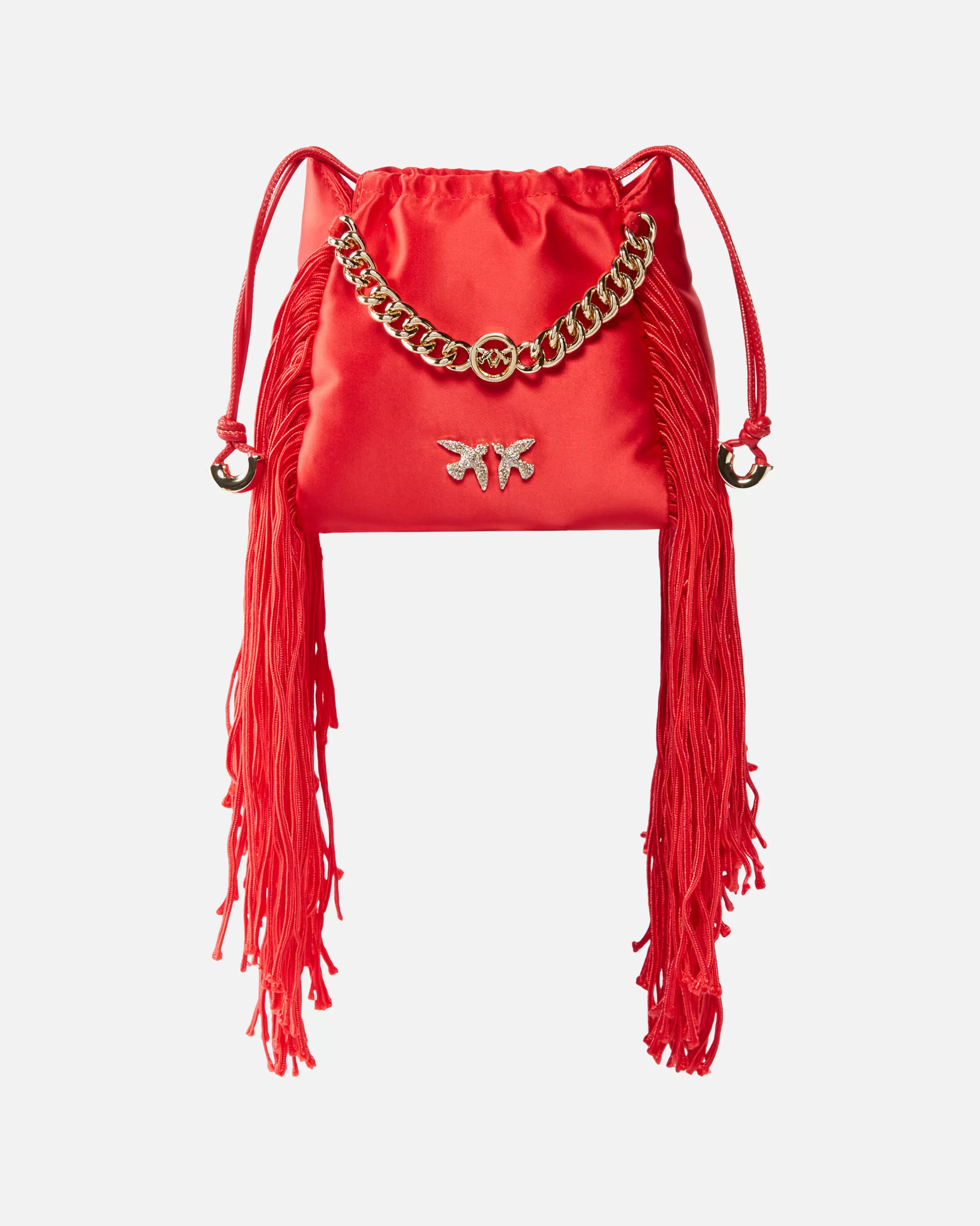 Online Mini borsa pochette in satin con frange Mini Bags | Borse Da Sera