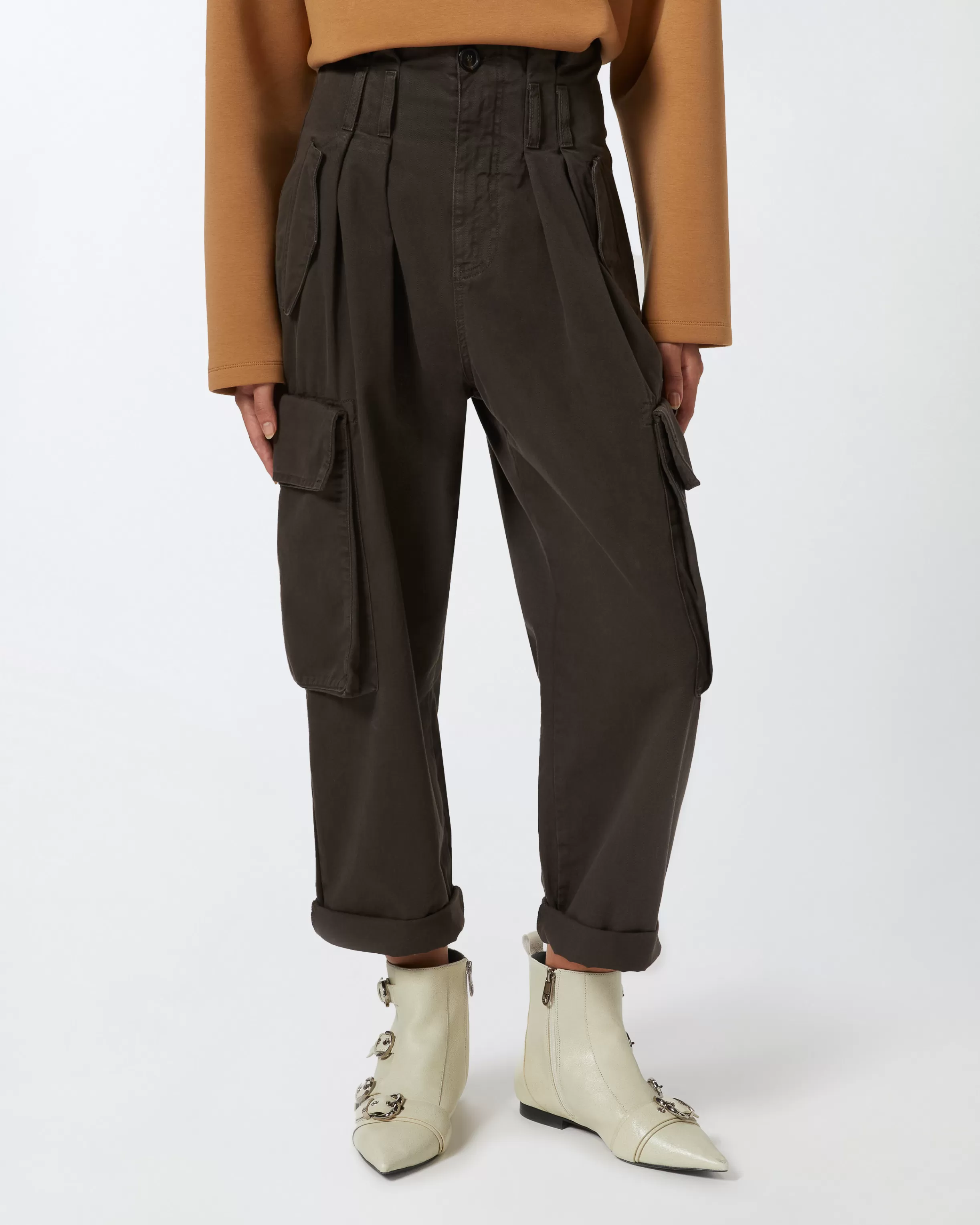 Outlet Pantaloni cargo oversize con cintura Pantaloni Casual