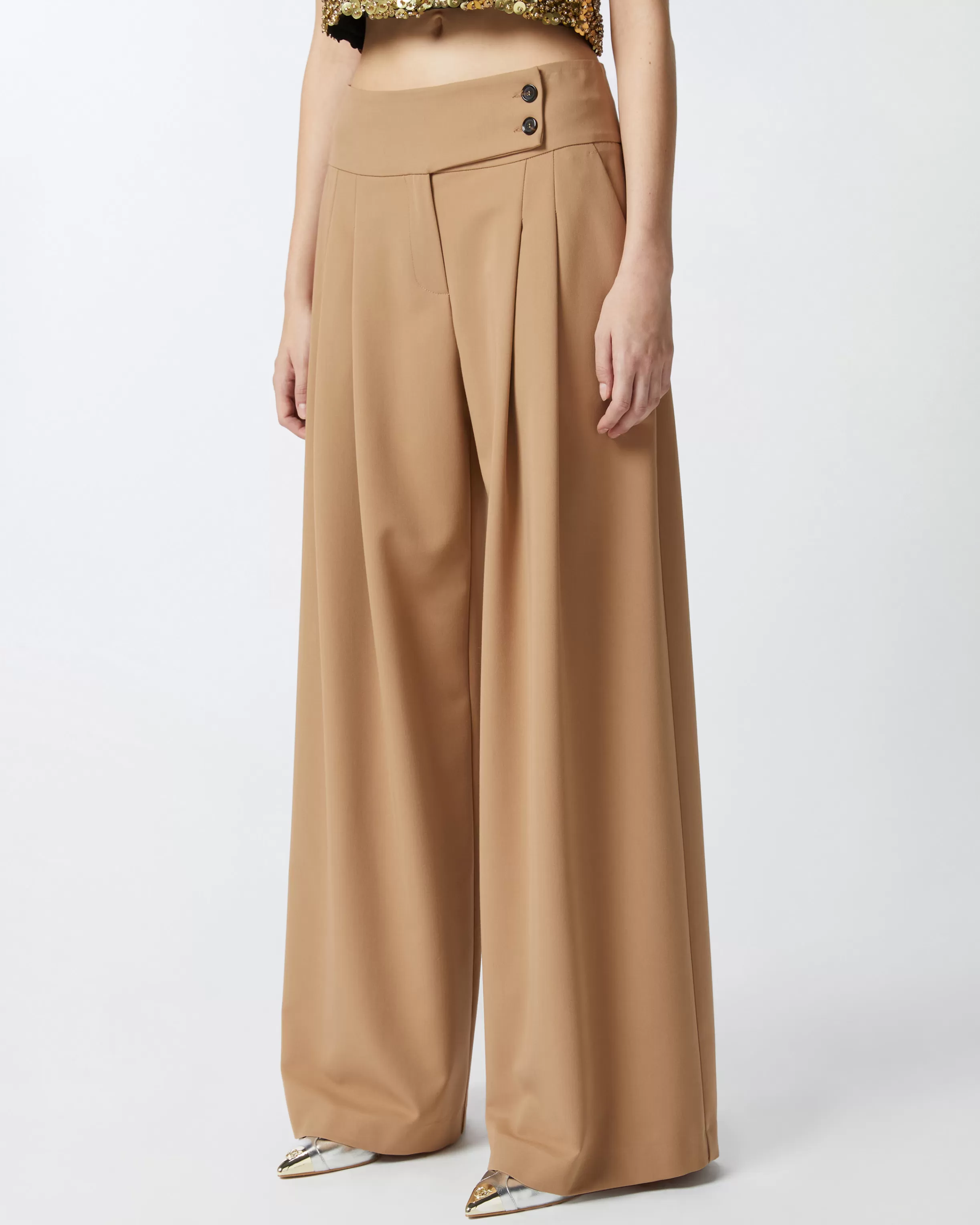 Online Pantaloni eleganti wide-leg con pinces Pantaloni Casual