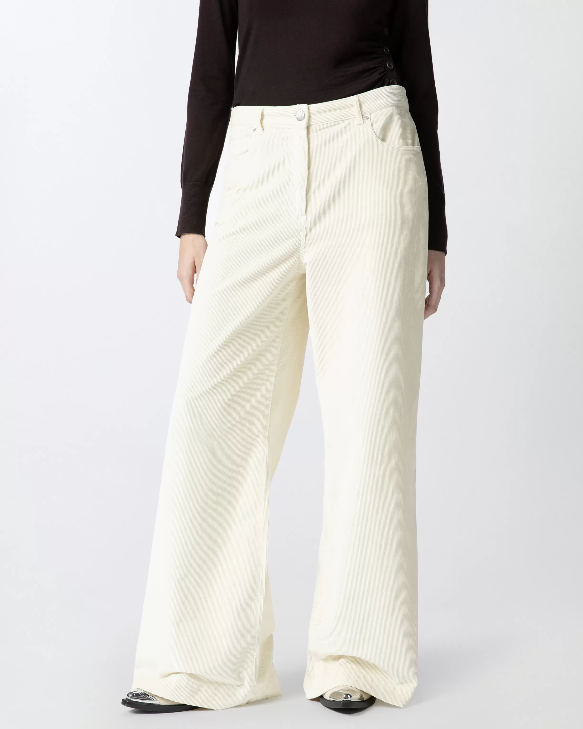 Flash Sale Pantaloni palazzo in velluto a costine Pantaloni Casual