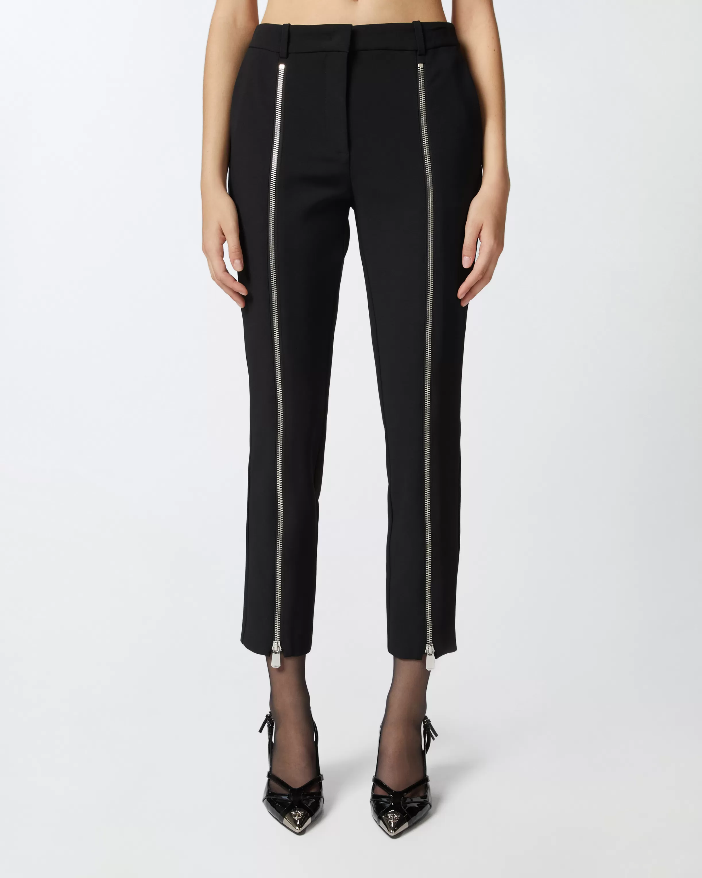 Online Pantaloni slim con zip in metallo Pantaloni Eleganti | Tailleur E Completi