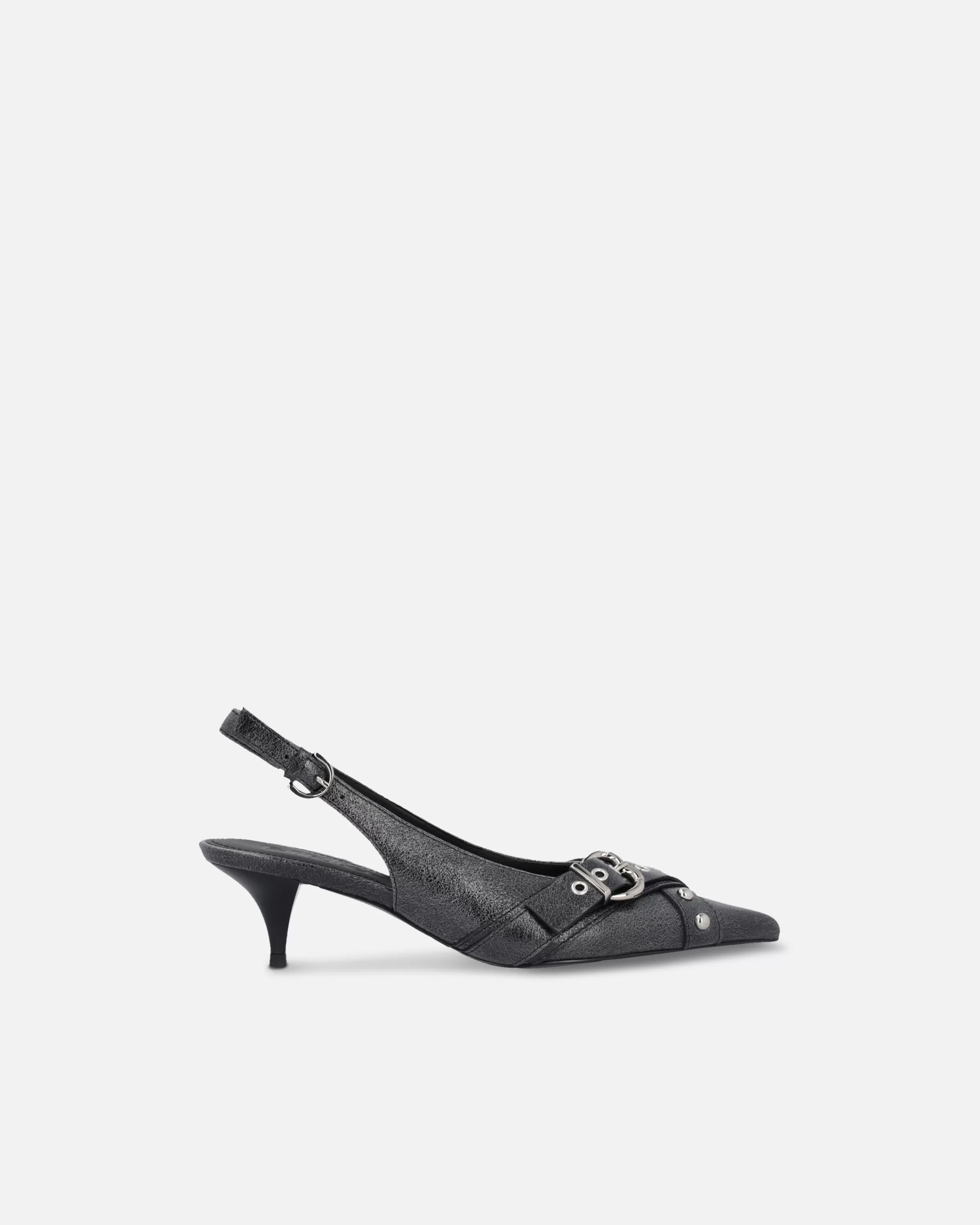 Fashion Scarpe slingback in pelle con tacco e fibbia Décolleté