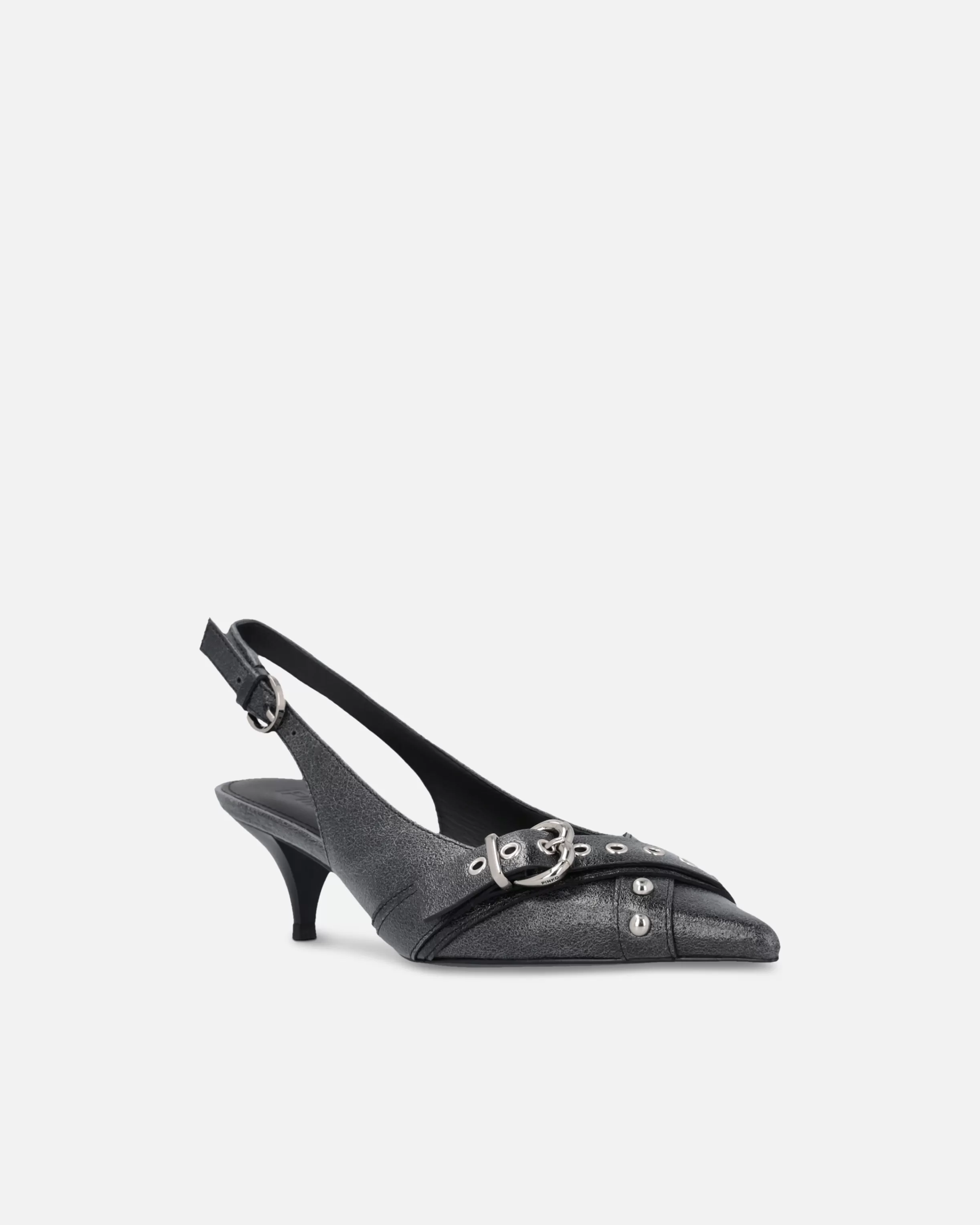 Fashion Scarpe slingback in pelle con tacco e fibbia Décolleté