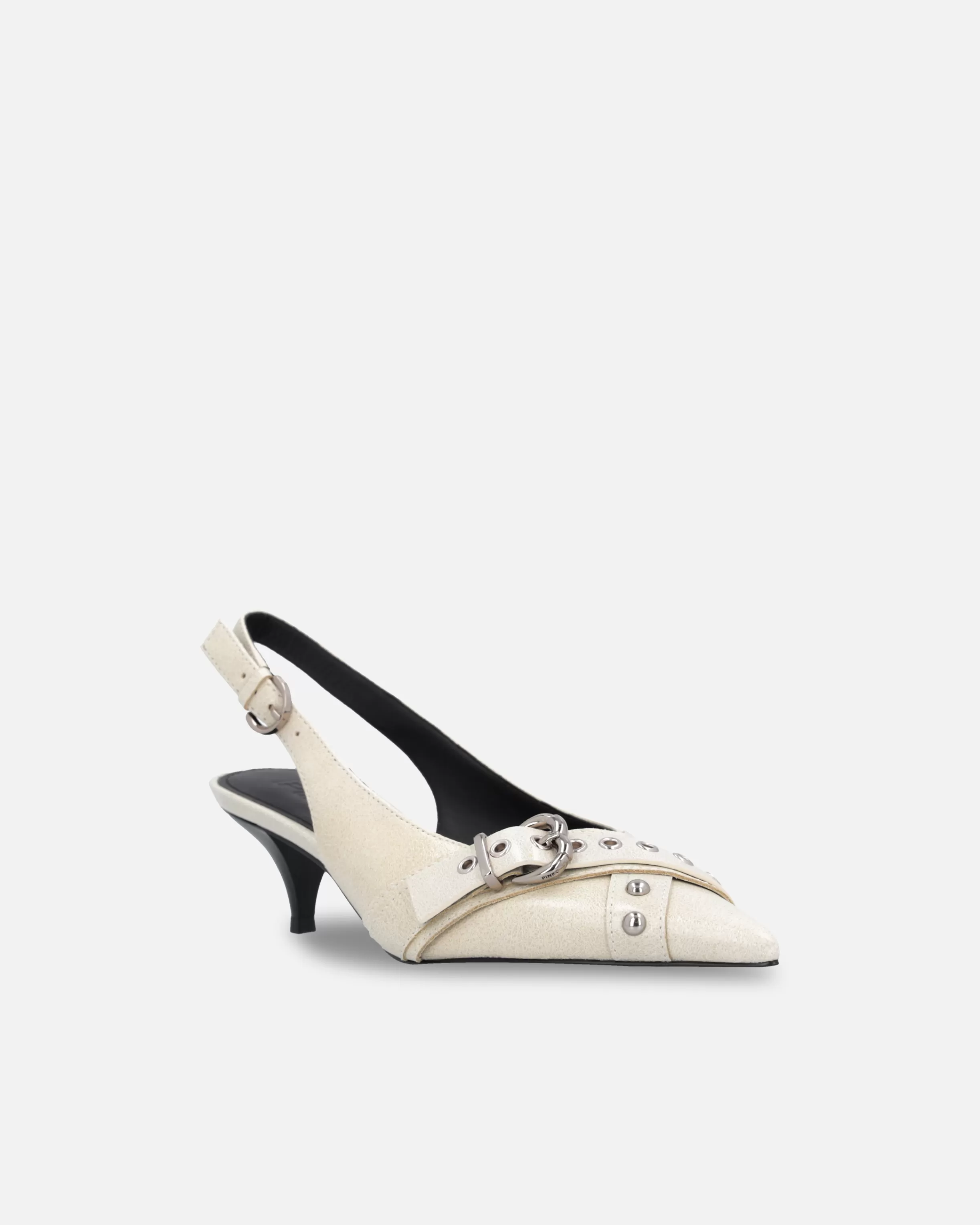 Outlet Scarpe slingback in pelle con tacco e fibbia Décolleté