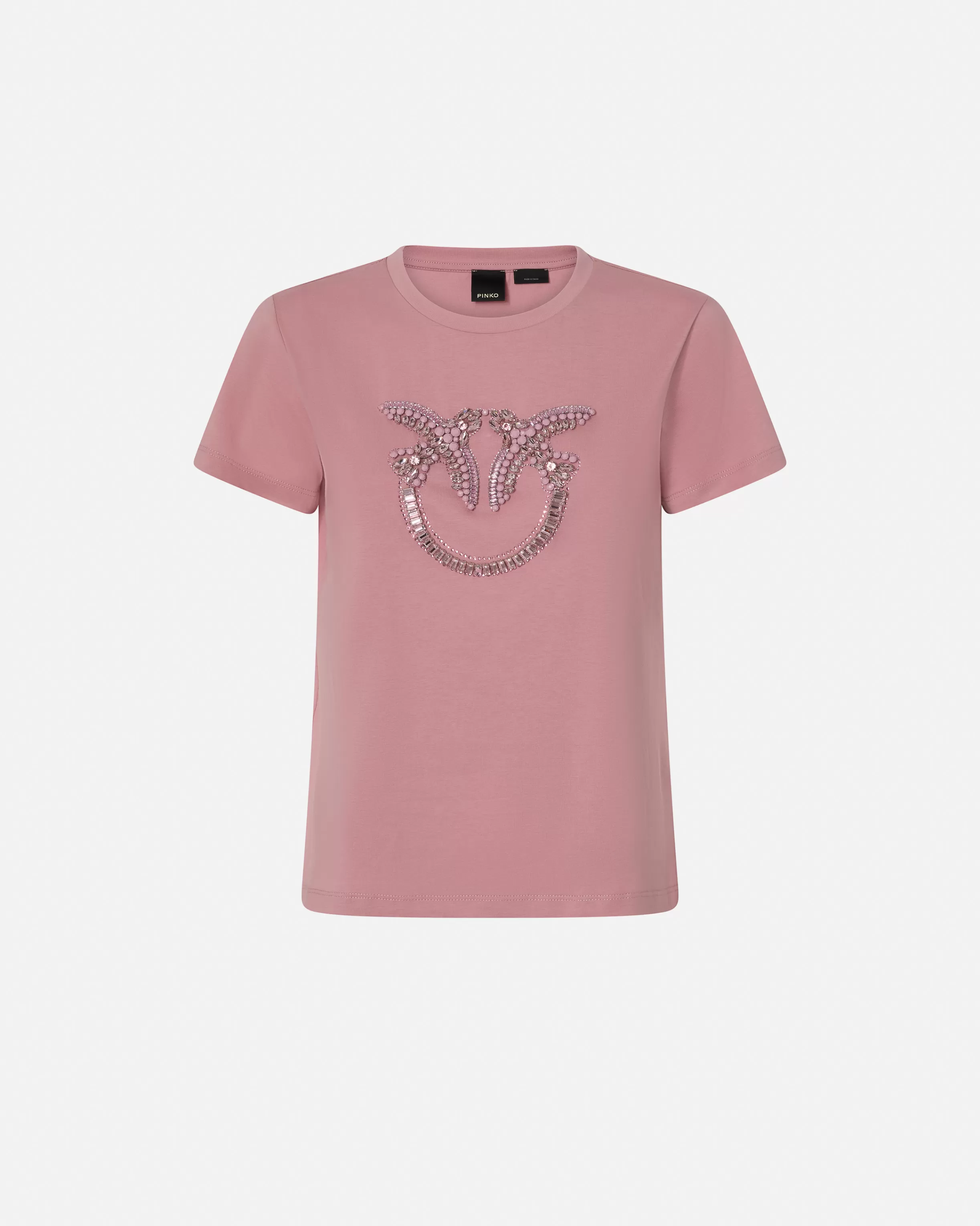 Store T-shirt con ricamo logo Love Birds in cristalli Topwear | T-Shirt